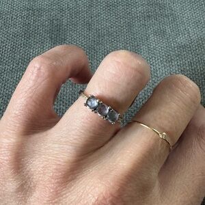 Jennie Kwon designs rose cut sapphire equilibrium ring size 5